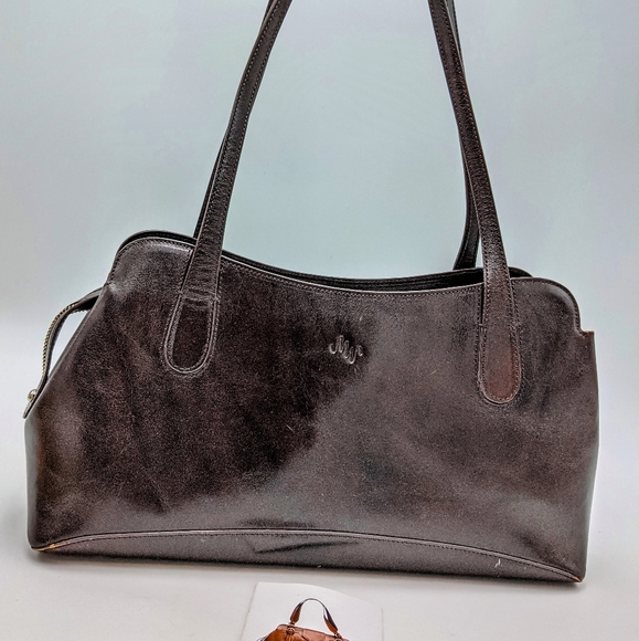 MONSAC ORIGINAL Brown Real Leather Satchel Shoulder Bag Purse, with dust bag. - Picture 14 of 15